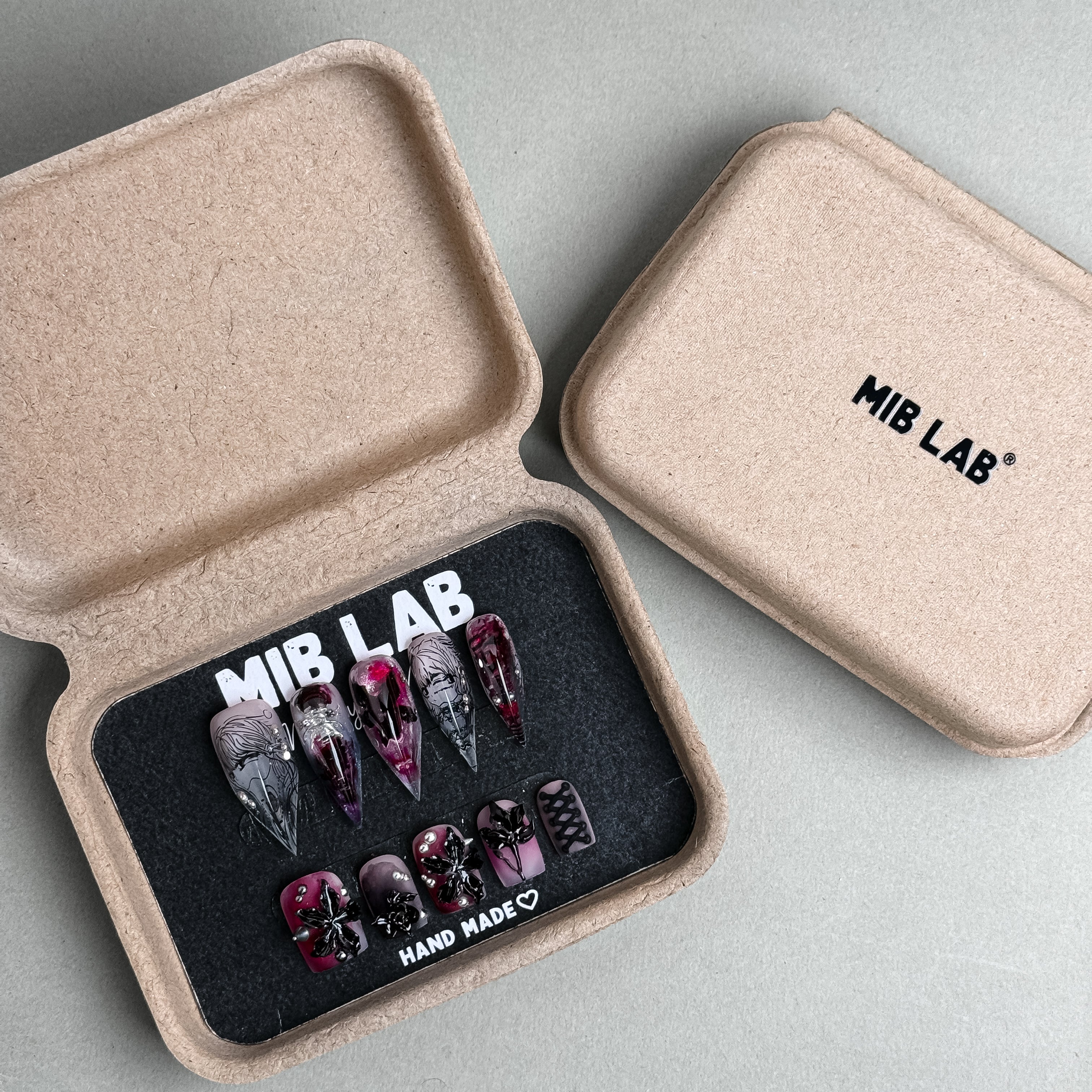 MIBLAB packaging box showcasing the And Just Like That nail design