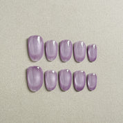 Delicate Taro Mochi press on nails in a soft purple hue, featuring Minimalist nails and Matte nails, perfect for Everyday nails